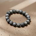 Lunar Silver Sheen Obsidian Bracelet - Moon Surface Stone of Intuition & Protection
