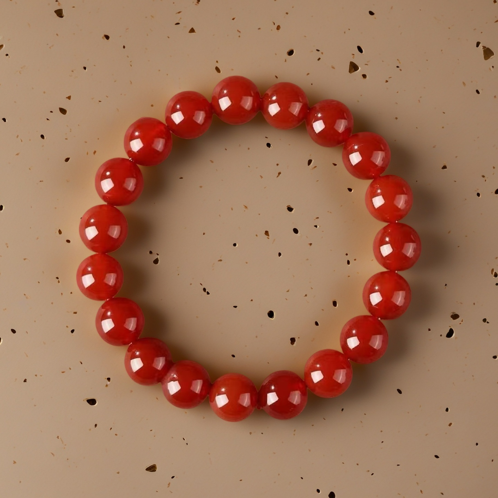 Motivating Carnelian Bead Bracelet | Confidence Booster & Vitality Shield