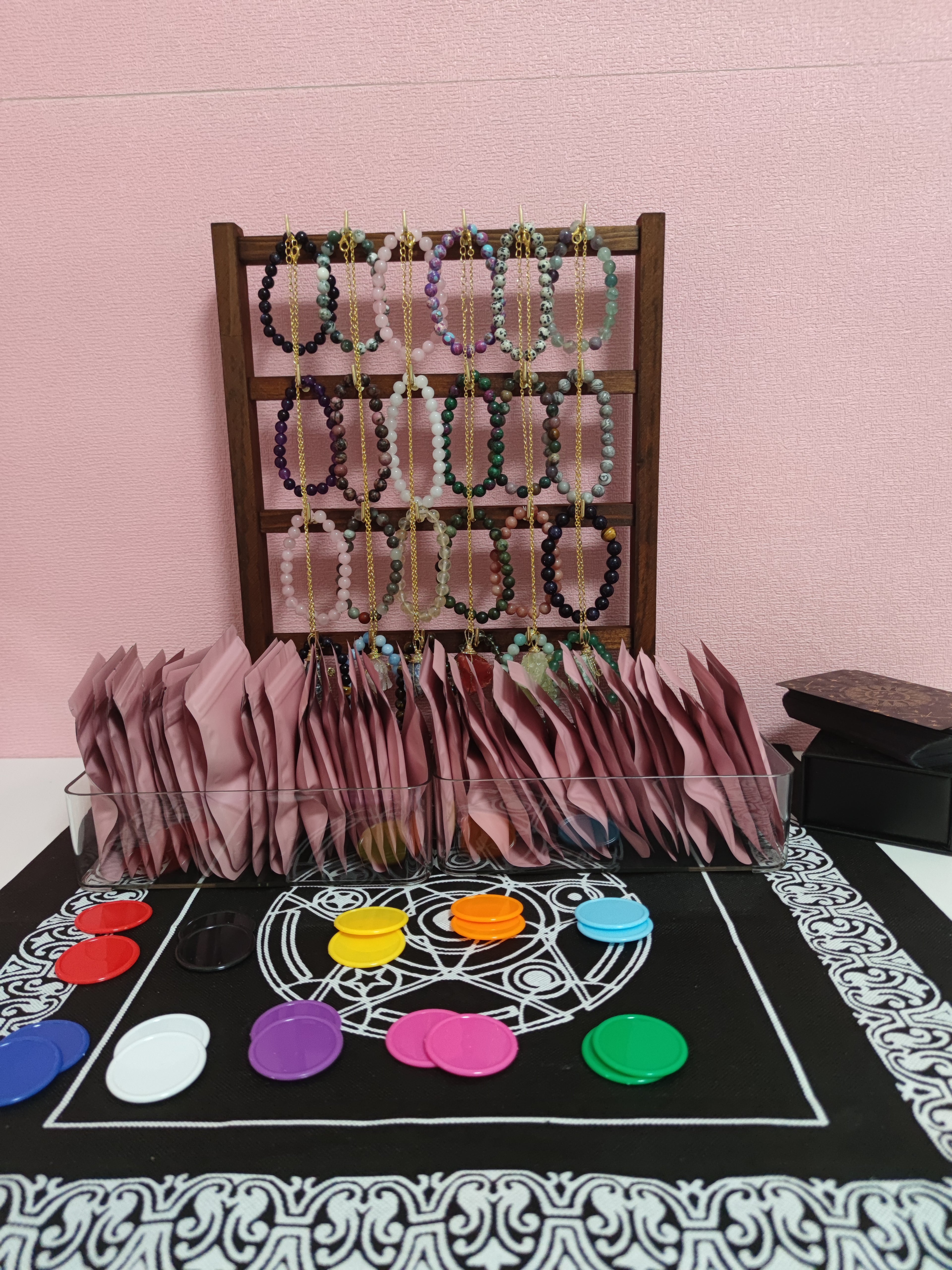 Natural crystal rough stone mysterious jewelry bag